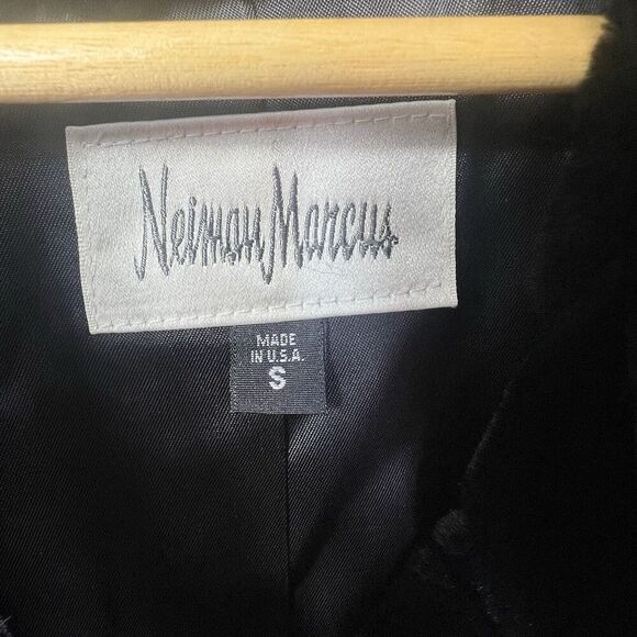 Neiman Marcus Vintage Black Faux Fur Swing Coat Size S - Picture 9 of 12